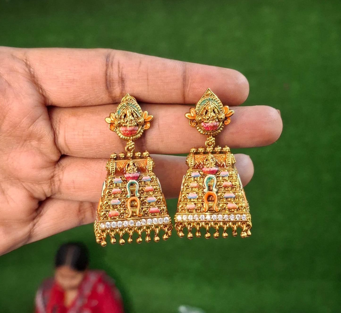 வண்ண கோபுர காதணிகள்