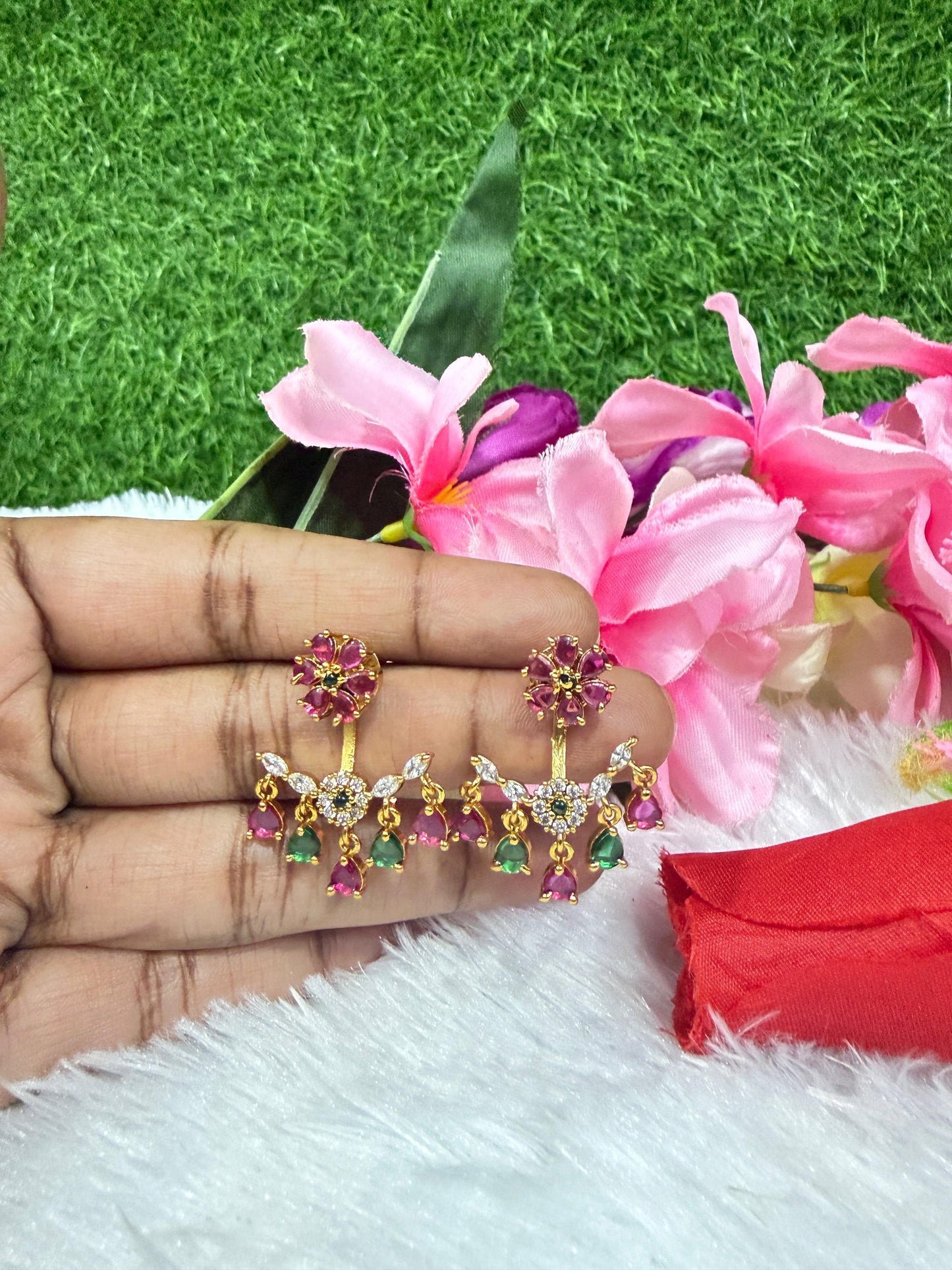 Stone trendy earrings