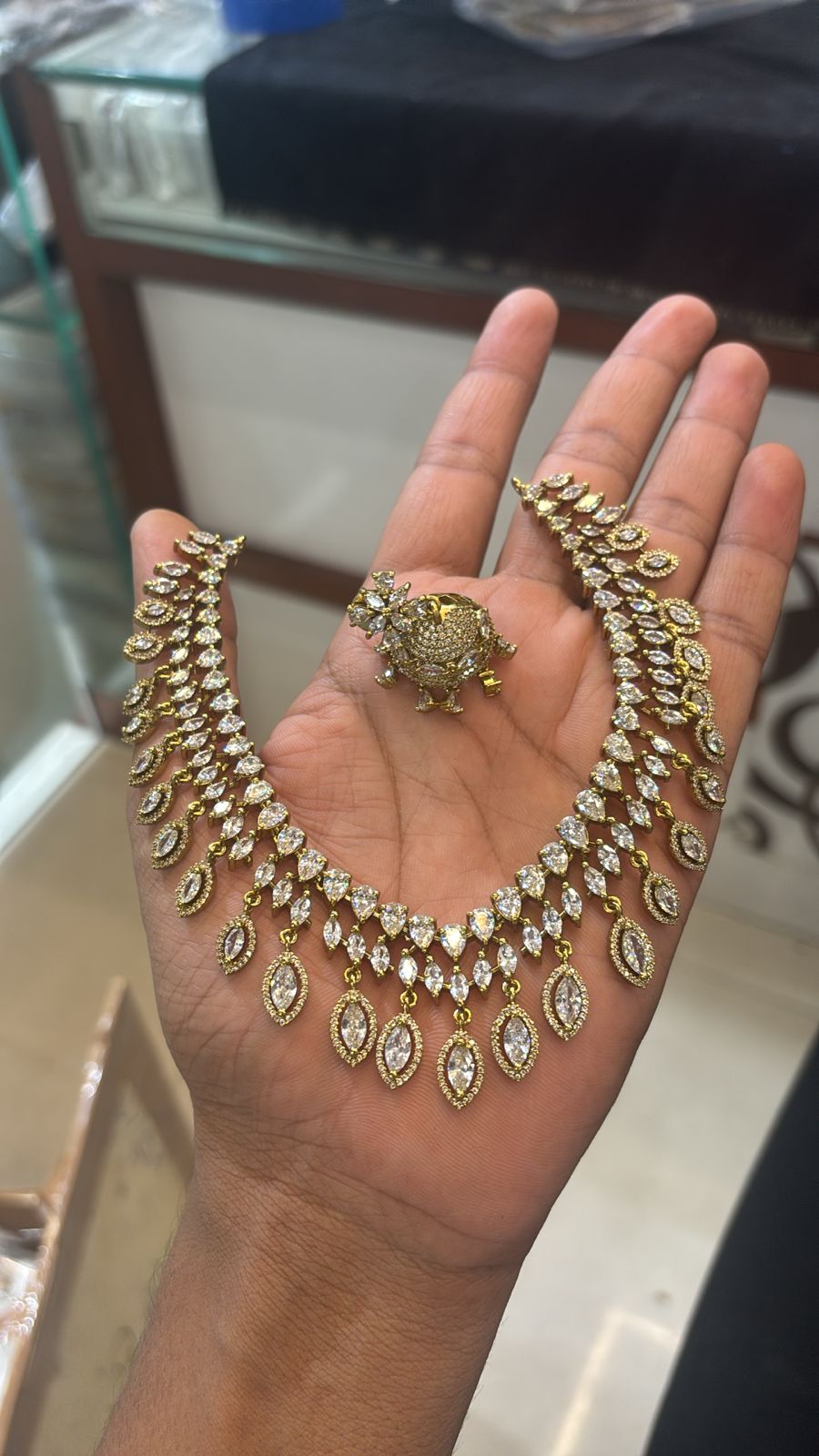 Diamong 2 layer necklace white df654