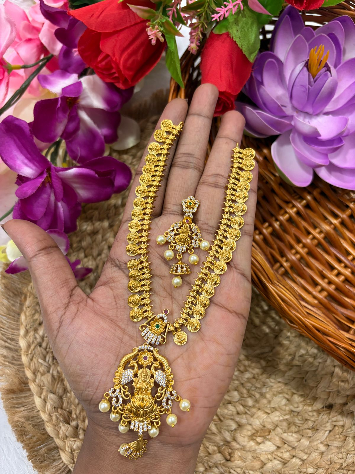 Lakshmi coin necklace
