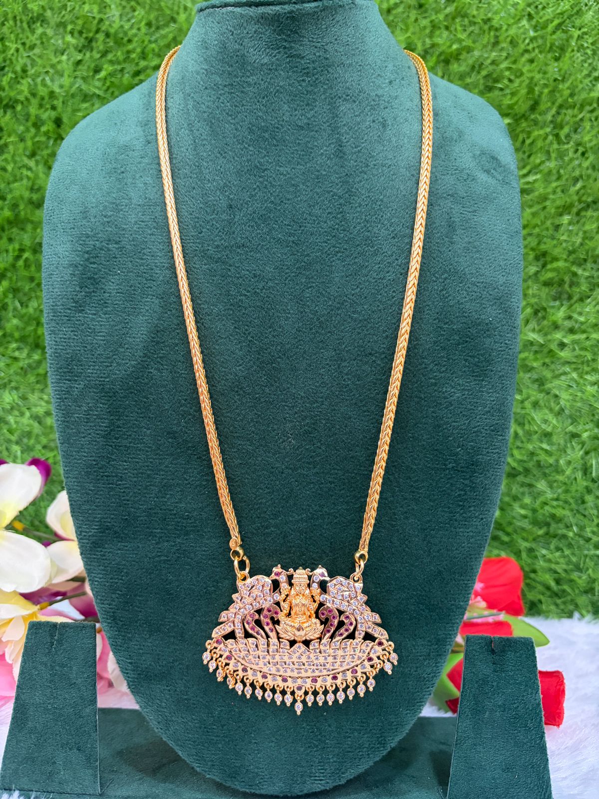 PEACOCK WITH LAKSHMI DOLLAR CHAIN