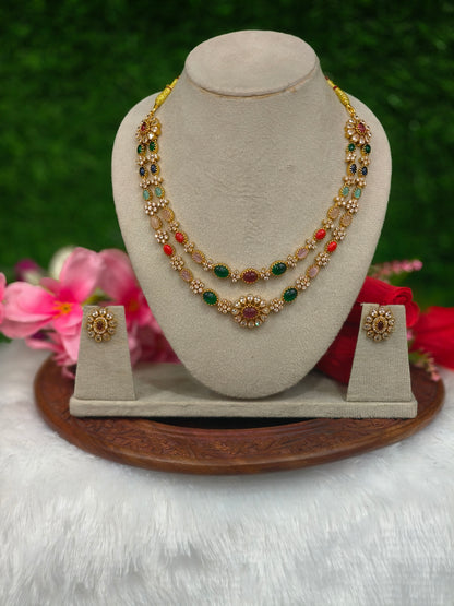 2 LAYERED STONE NECKLACE