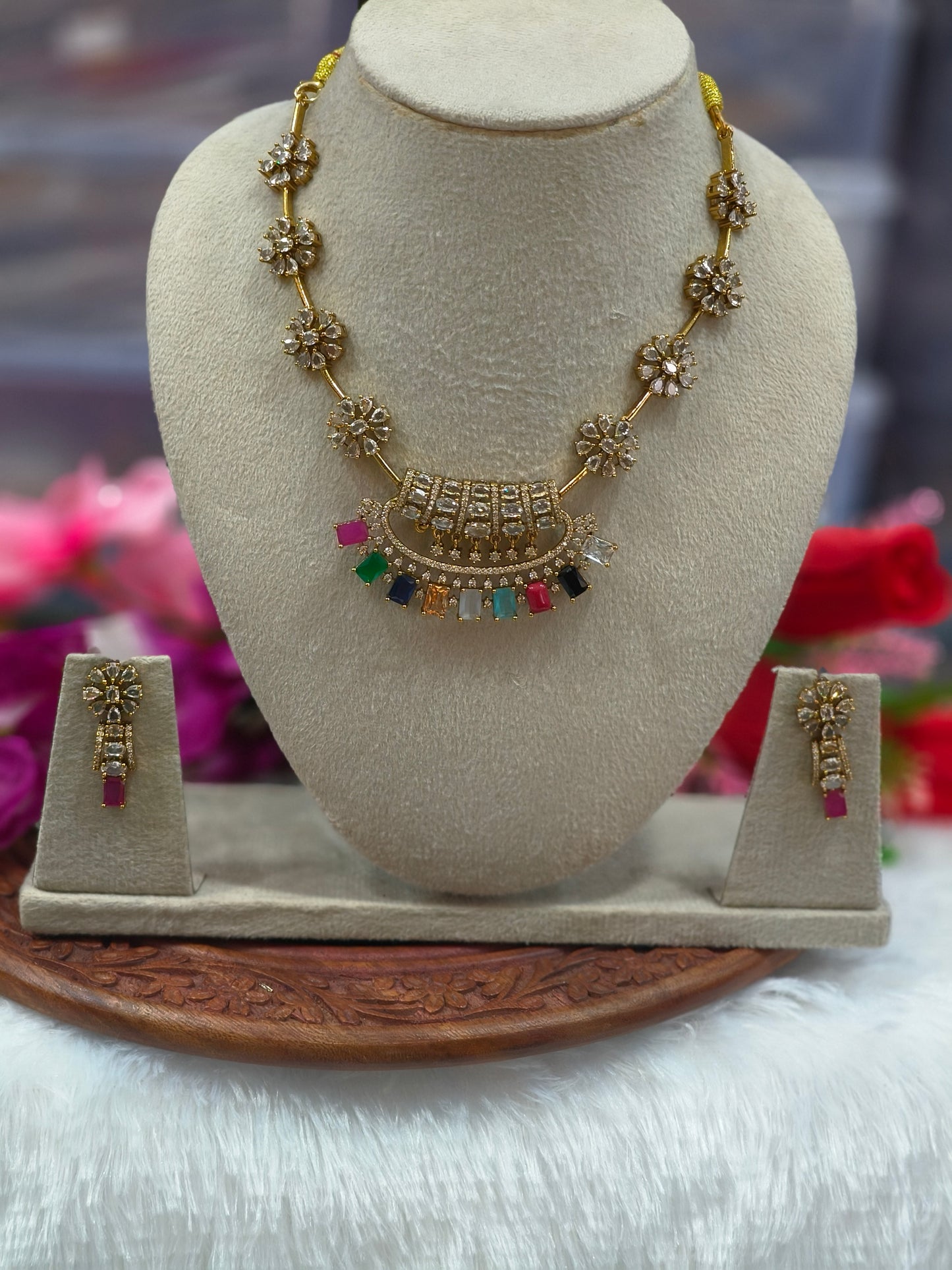 MULTI STONE AD NECKLACE