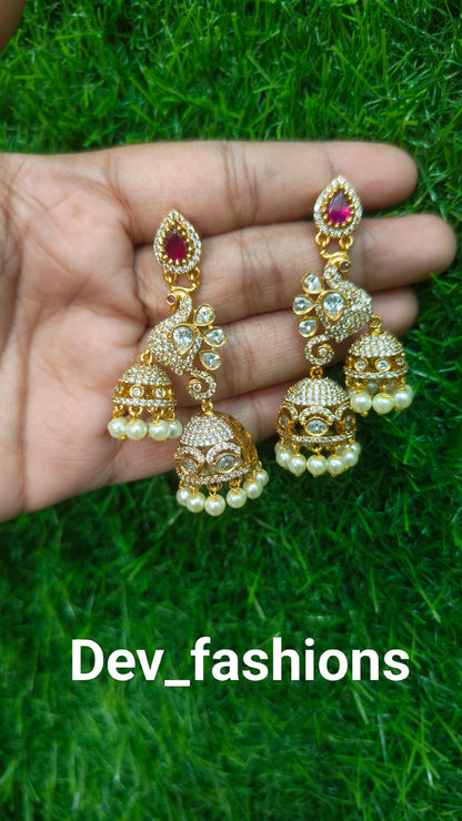 UNIQUE PEACOCK JHUMKAS