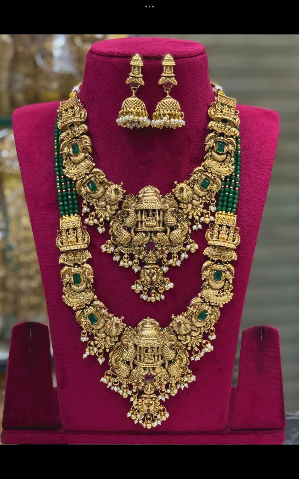 GREEN BEADS BRIDAL SET
