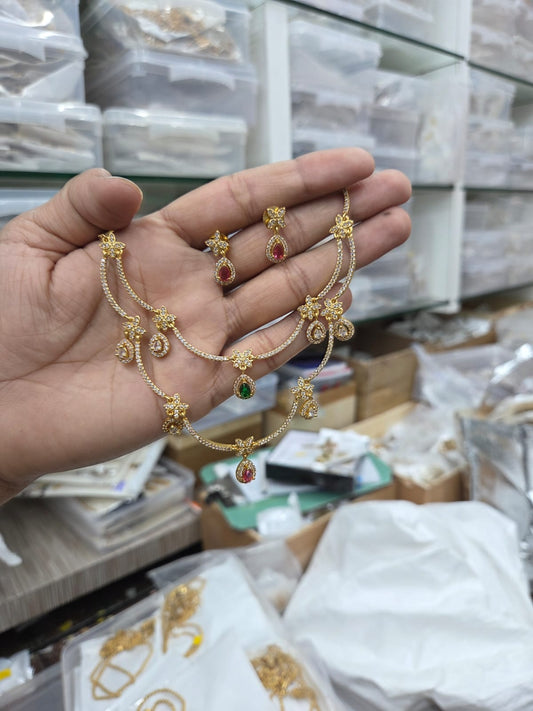 TWO LAYER STONE NECKLACE