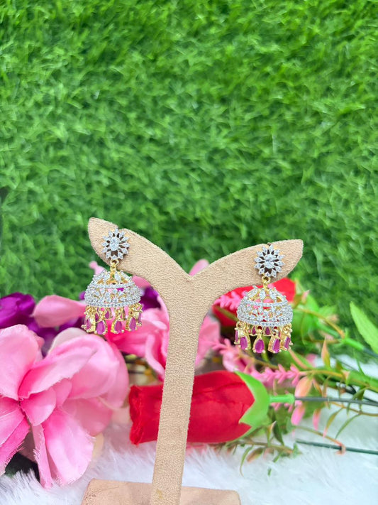 White stone earrings