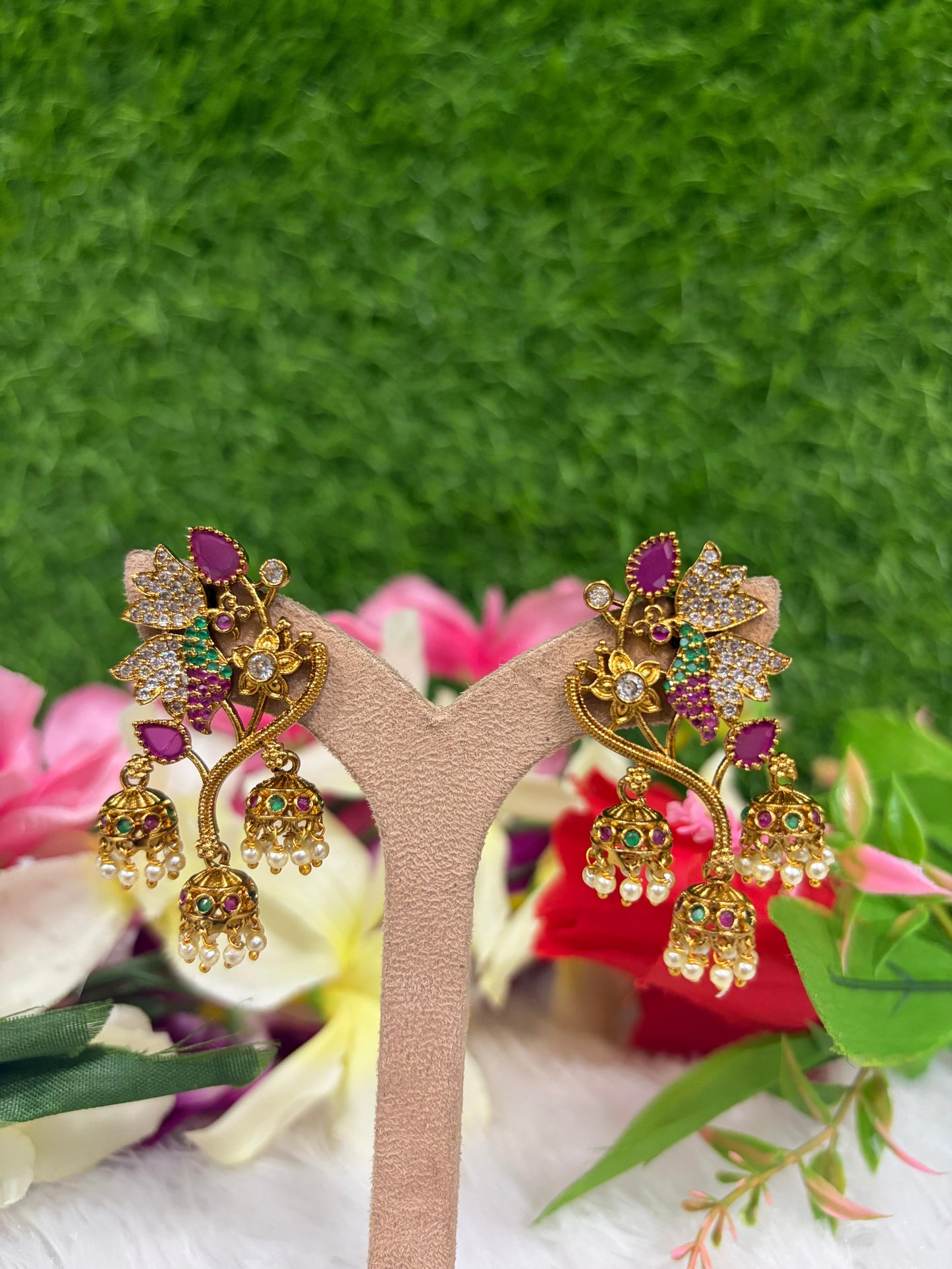 Peacock earrings