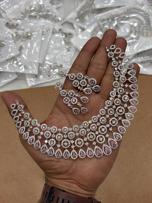 SILVER FINISH STONE SET AAQ12