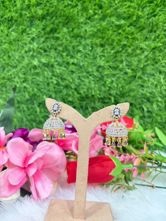 White stone earrings