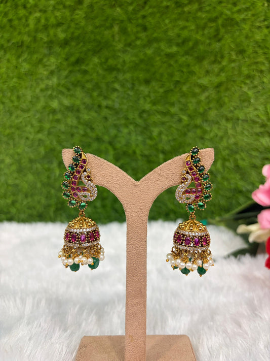 Peacock kemp earrings