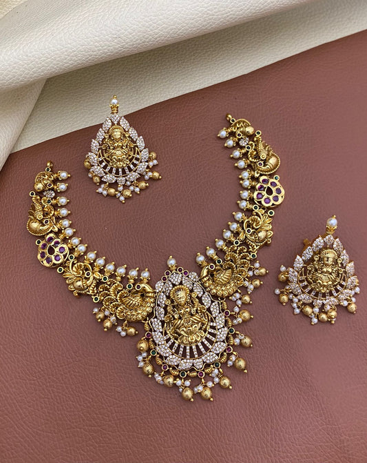 Premium lakshmi necklace fold replica