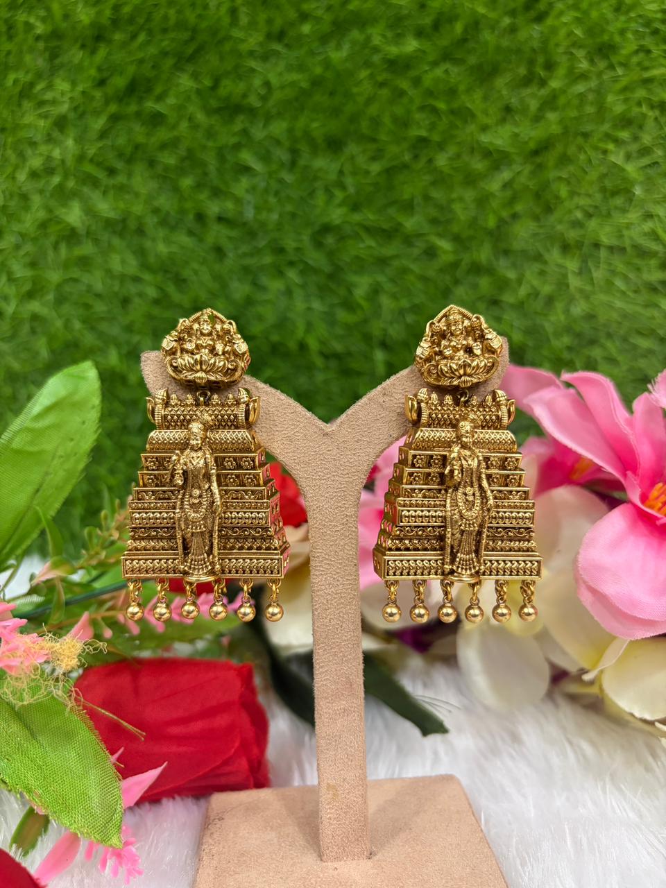 Meenakshi premium brass earrings