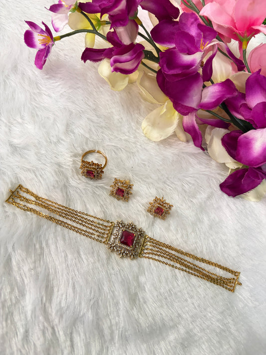 Layered trendy choker